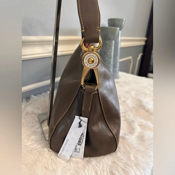 NEW Dooney & Bourke Florentine Laurel Hobo Bag in Charcoal - Picture 5 of 12